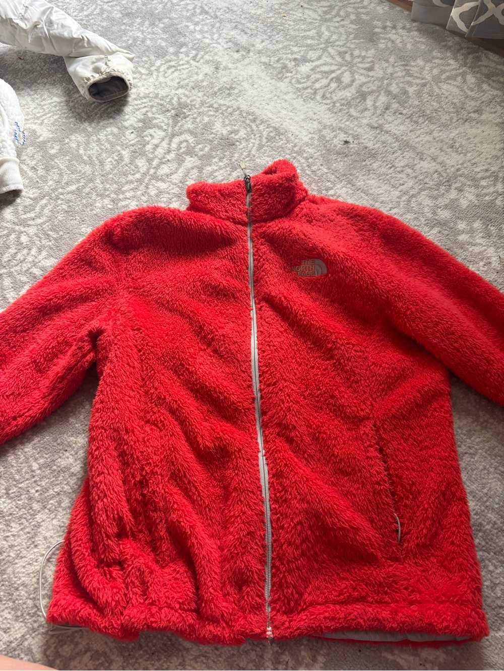 The North Face Women's Red/Orange Fleece Zip-Up Jacket